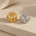 Load image into Gallery viewer, Vivia Texture Stud Earrings - 18K Gold-Plated
