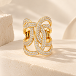 Load image into Gallery viewer, Vivre Interwoven Zircon Ring – 18K Gold-Plated
