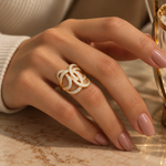 Load image into Gallery viewer, Vivre Interwoven Zircon Ring – 18K Gold-Plated
