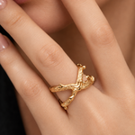 Load image into Gallery viewer, Yara Crossover Ring – 18K Gold-Plated
