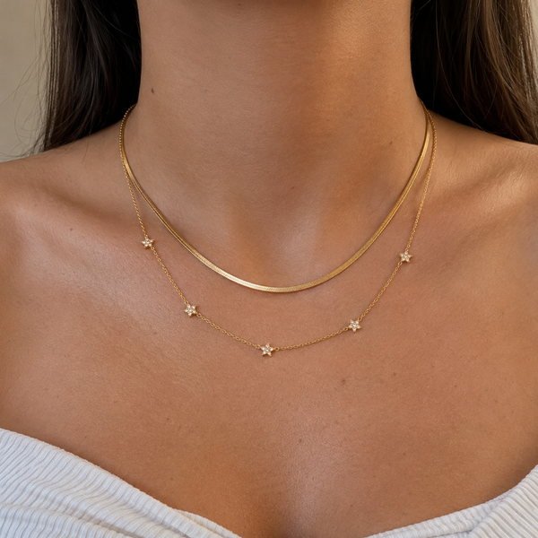 Zafira 2-Piece Zircon Necklace Set – 18K Gold-Plated
