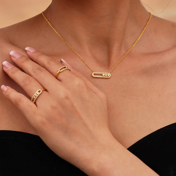 Zahi Crystal Bar Jewelry Set – 18K Gold-Plated