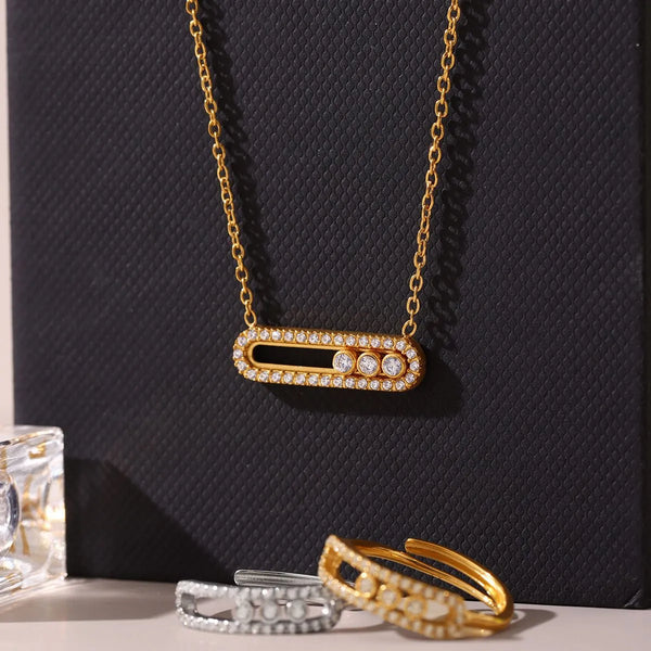 Zahi Crystal Bar Jewelry Set – 18K Gold-Plated