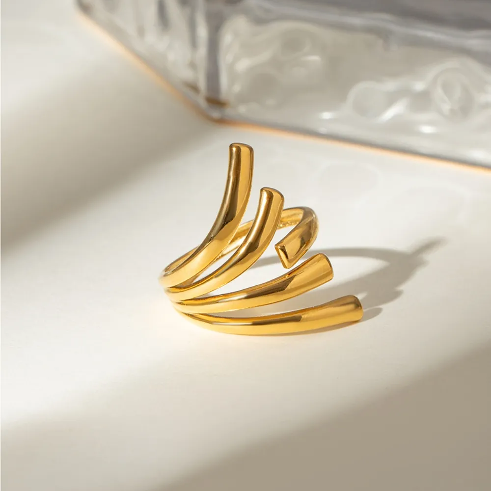 Zaidee Irregular Open Ring – 18K Gold-Plated