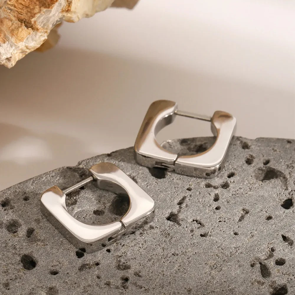 Zare Square Earrings - 18K Gold-Plated