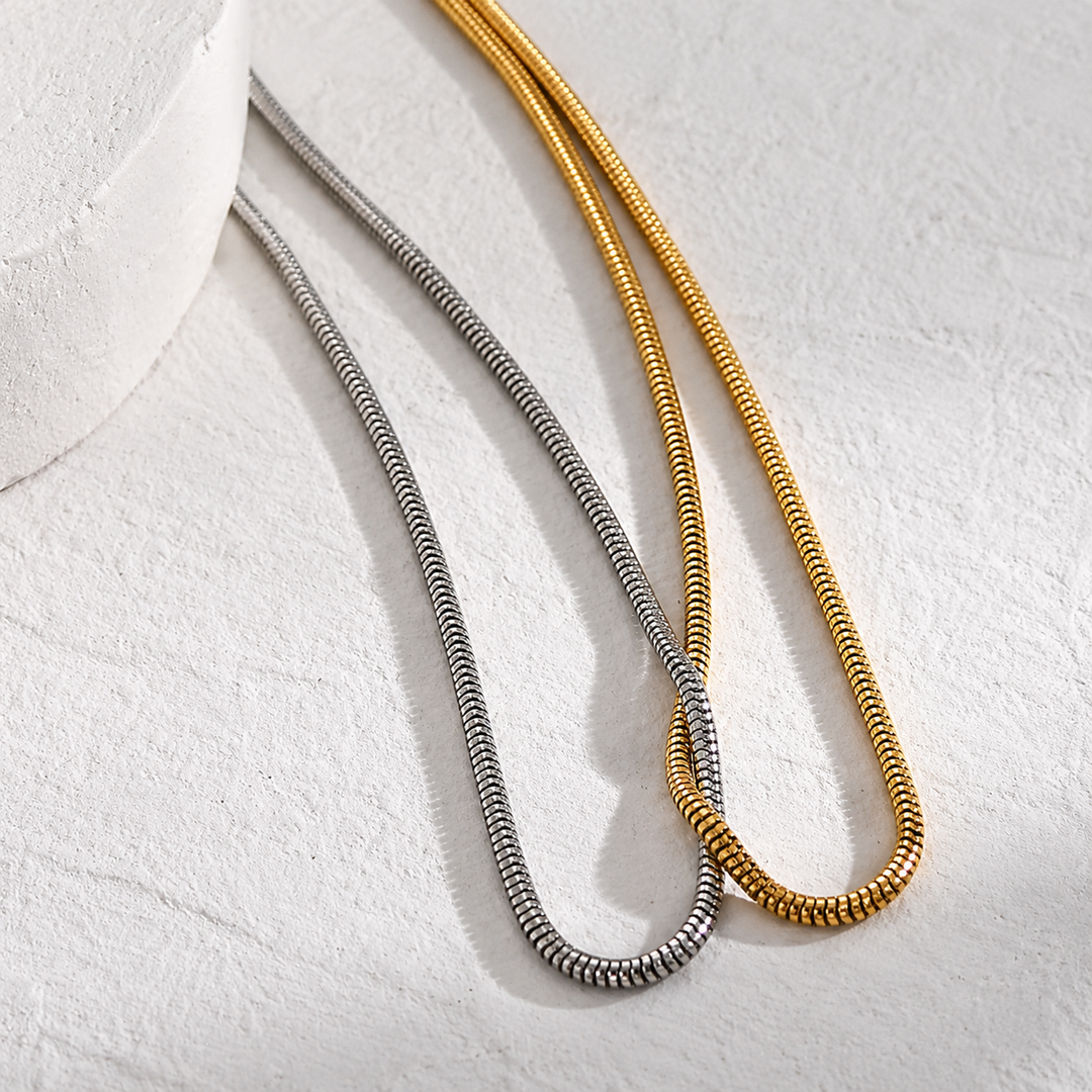 Zerelle Two-Tone Necklace – 18K Gold-Plated Stainless Steel
