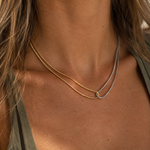 Load image into Gallery viewer, Zerelle Two-Tone Necklace – 18K Gold-Plated Stainless Steel
