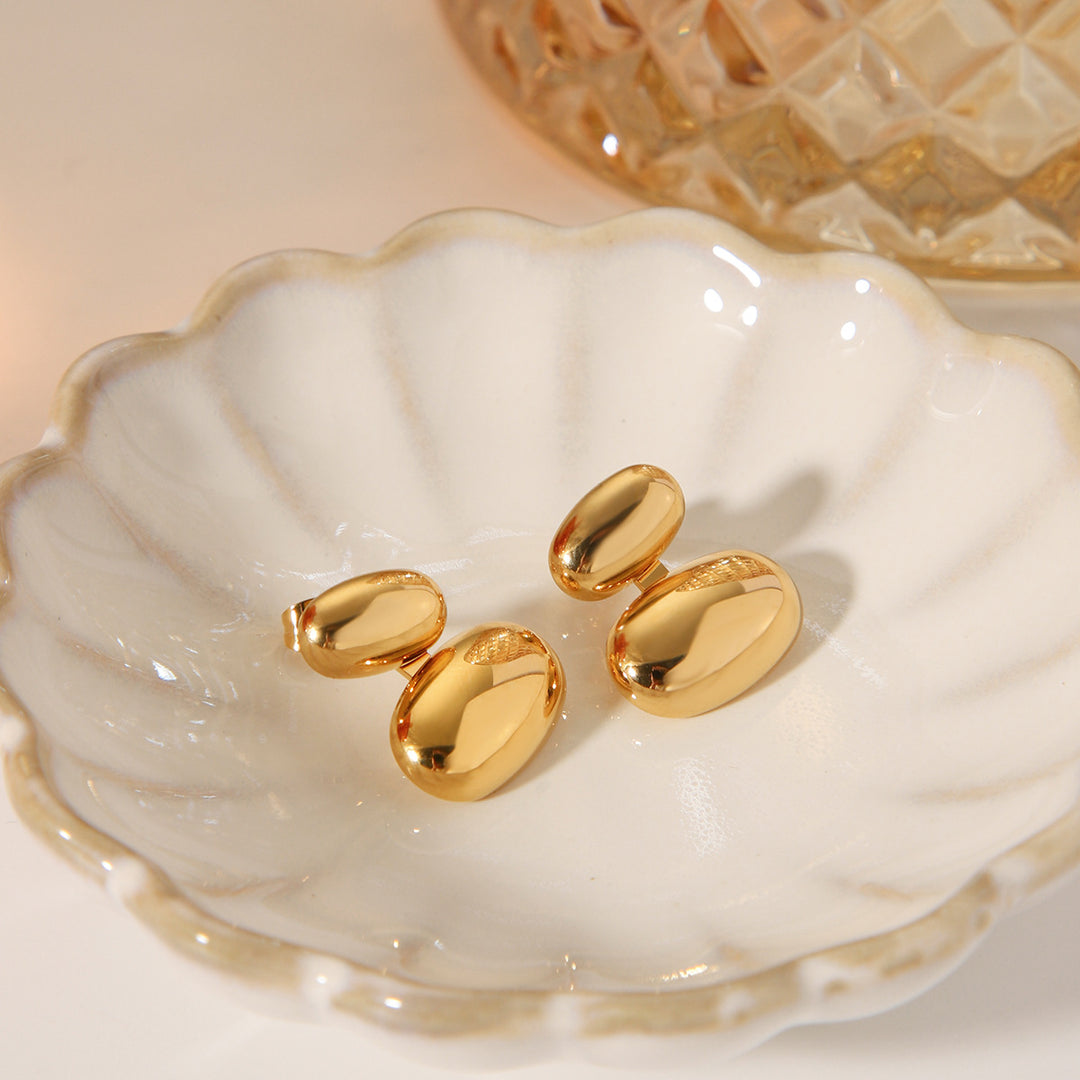 Zirelle Geometric Double Earrings – 18K Gold-Plated