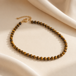 Load image into Gallery viewer, Zoé Natural Tiger Eye Bead Necklace – Gold-Plated
