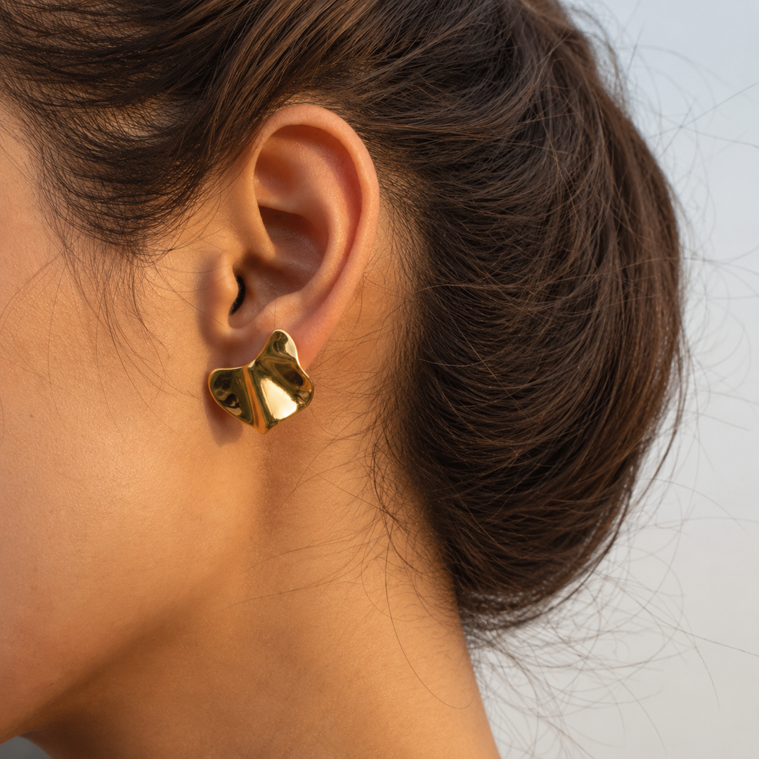 Zorya Irregular Gold Statement Earrings - 18K Gold-Plated