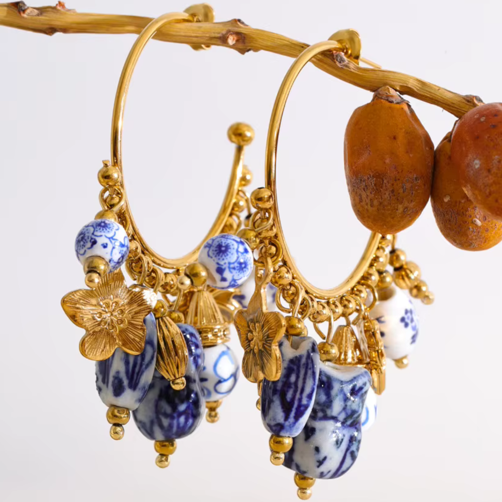 Aurelia Vintage Hoop Earrings – 18K Gold-Plated