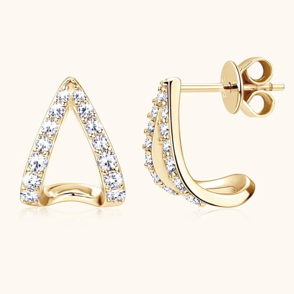 Moah Minimalist Moissanite Earrings – 925 Sterling Silver