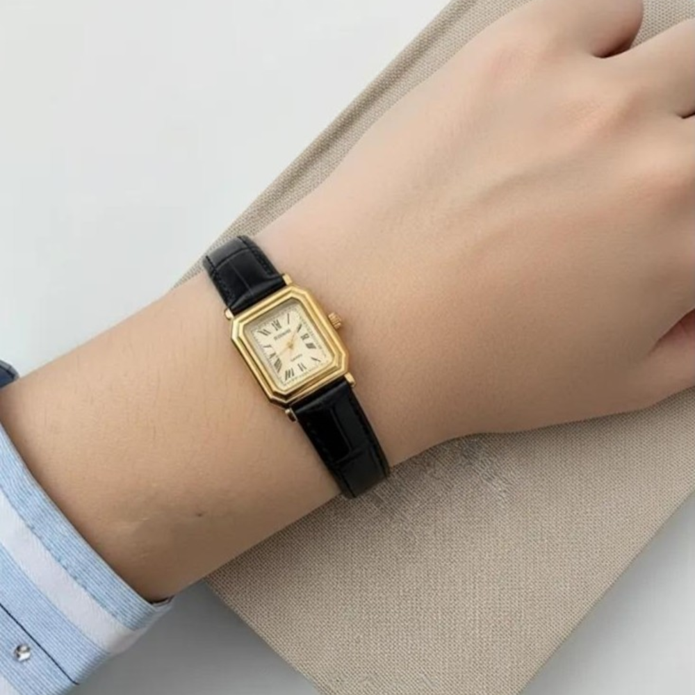 Luxury Vintage Women's Watch – Genuine Leather Strap Quartz Elegant Fashion Watch