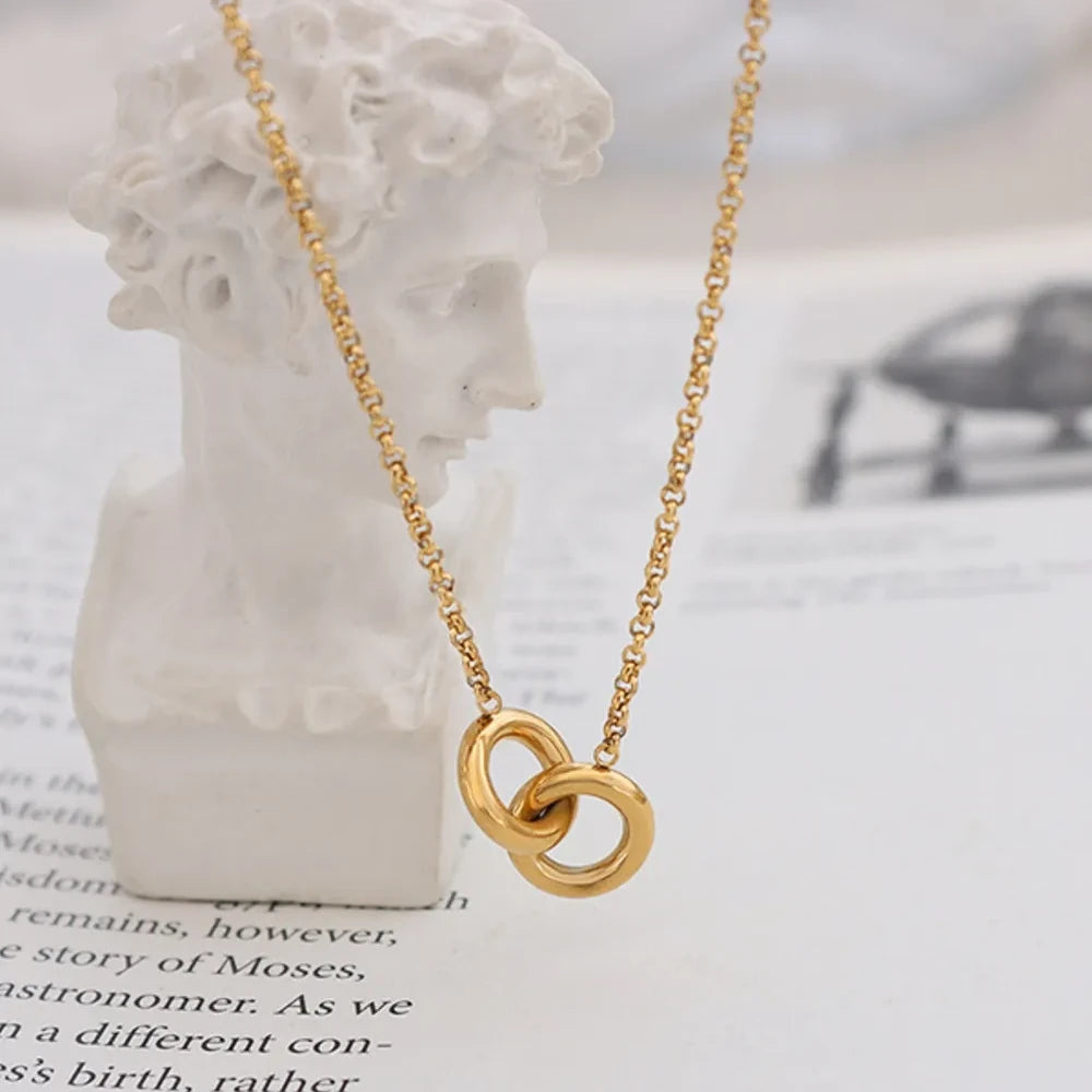 Orvane Hoop Pendant Necklace – 18K Gold-Plated