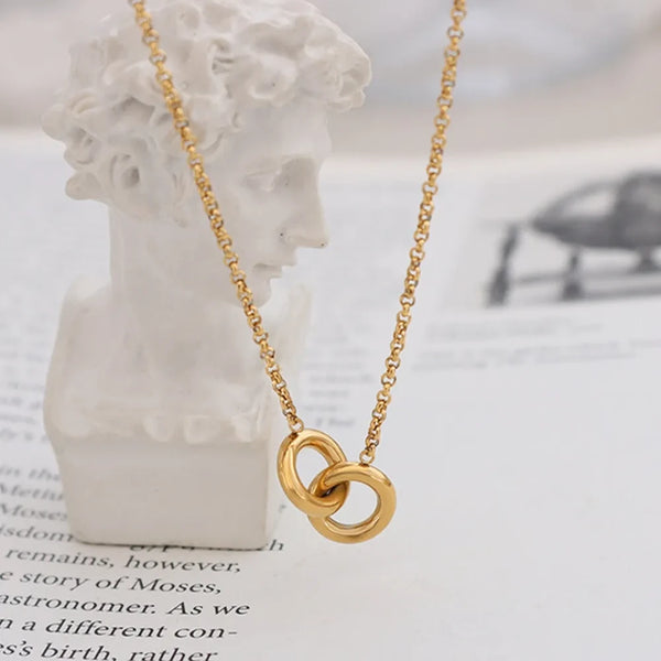 Orvane Hoop Pendant Necklace – 18K Gold-Plated