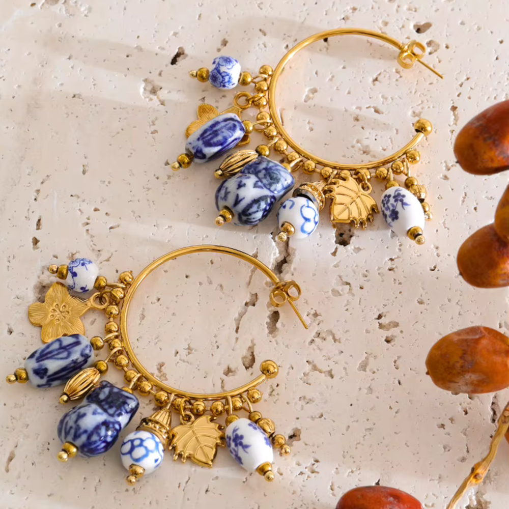 Aurelia Vintage Hoop Earrings – 18K Gold-Plated