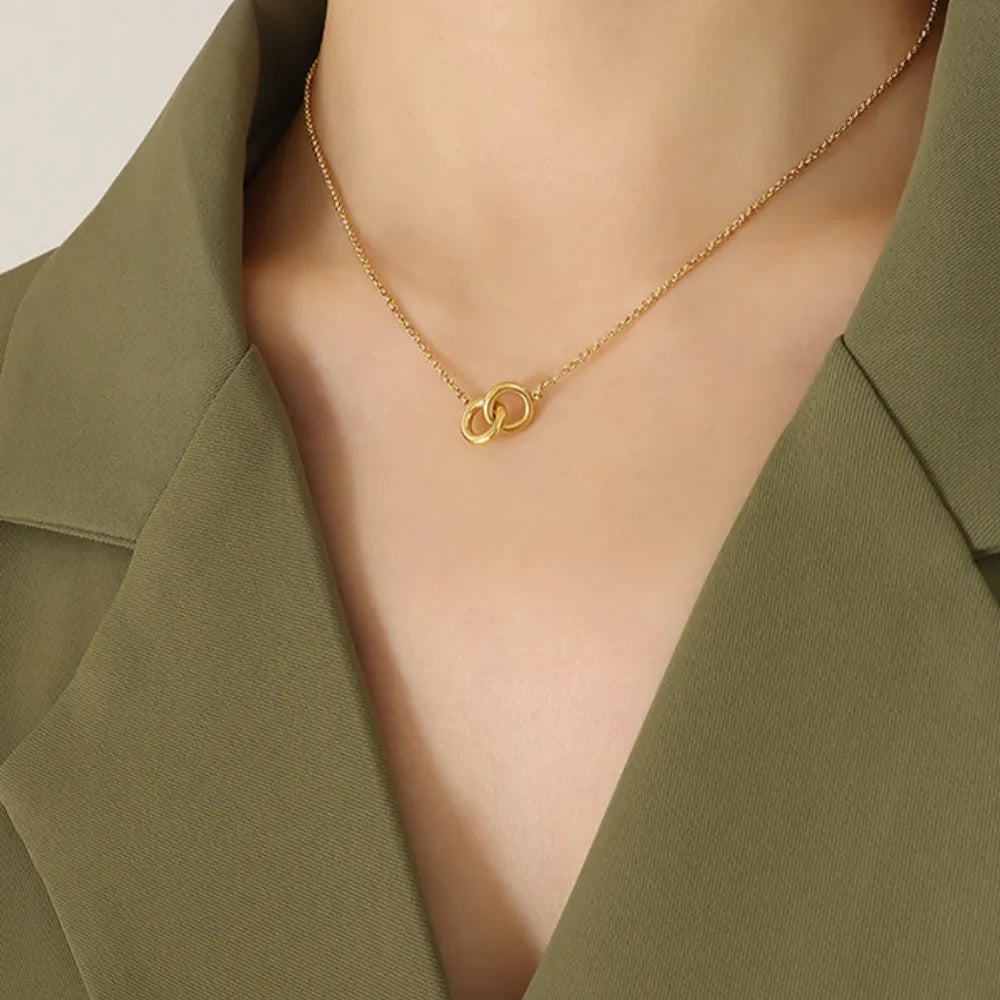 Orvane Hoop Pendant Necklace – 18K Gold-Plated
