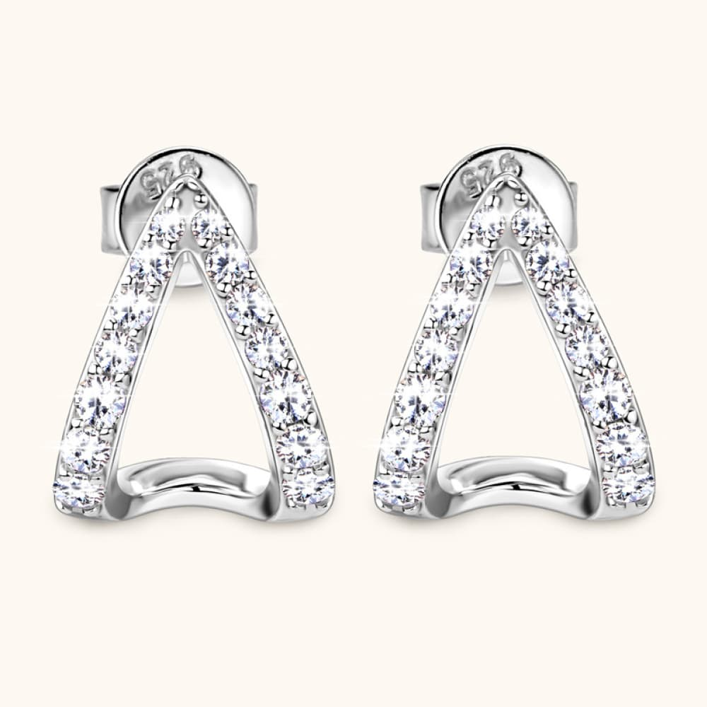 Moah Minimalist Moissanite Earrings – 925 Sterling Silver