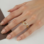 Load image into Gallery viewer, Lueur Heart Ring – 18K Gold-Plated &amp; 925 Sterling Silver
