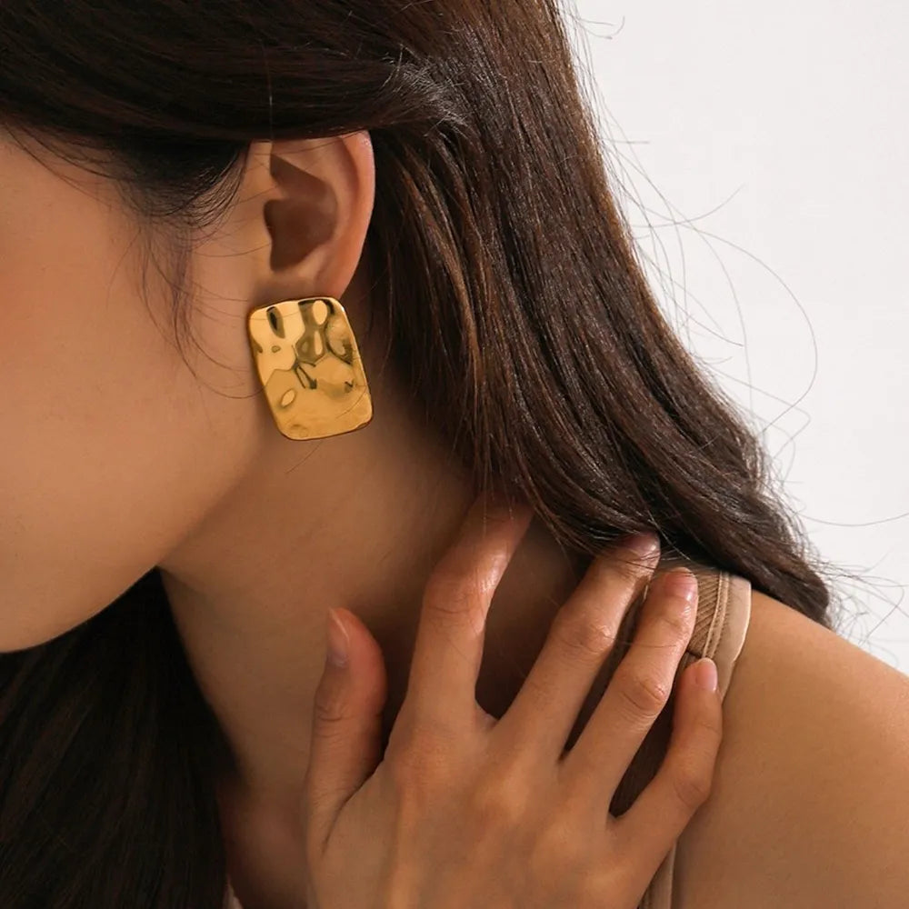 Lanna Square Earrings - 18K Gold-Plated
