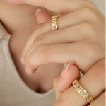 Load image into Gallery viewer, Fabritz Zircon Inlaid Ring – 18K Gold-Plated
