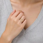 Load image into Gallery viewer, Paolla Zircon Heart Ring –  925 Sterling Silver &amp; 18K Gold-Plated
