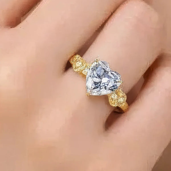 1.5 Carat Moissanite 925 Sterling Silver Heart Diamond Ring