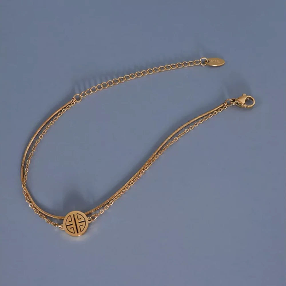 Anne Double Layered Bracelet - 18K Gold-Plated